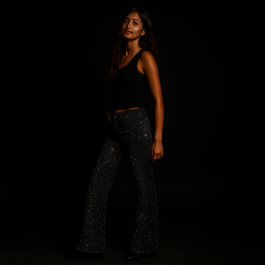 Flared Glitter Jeans