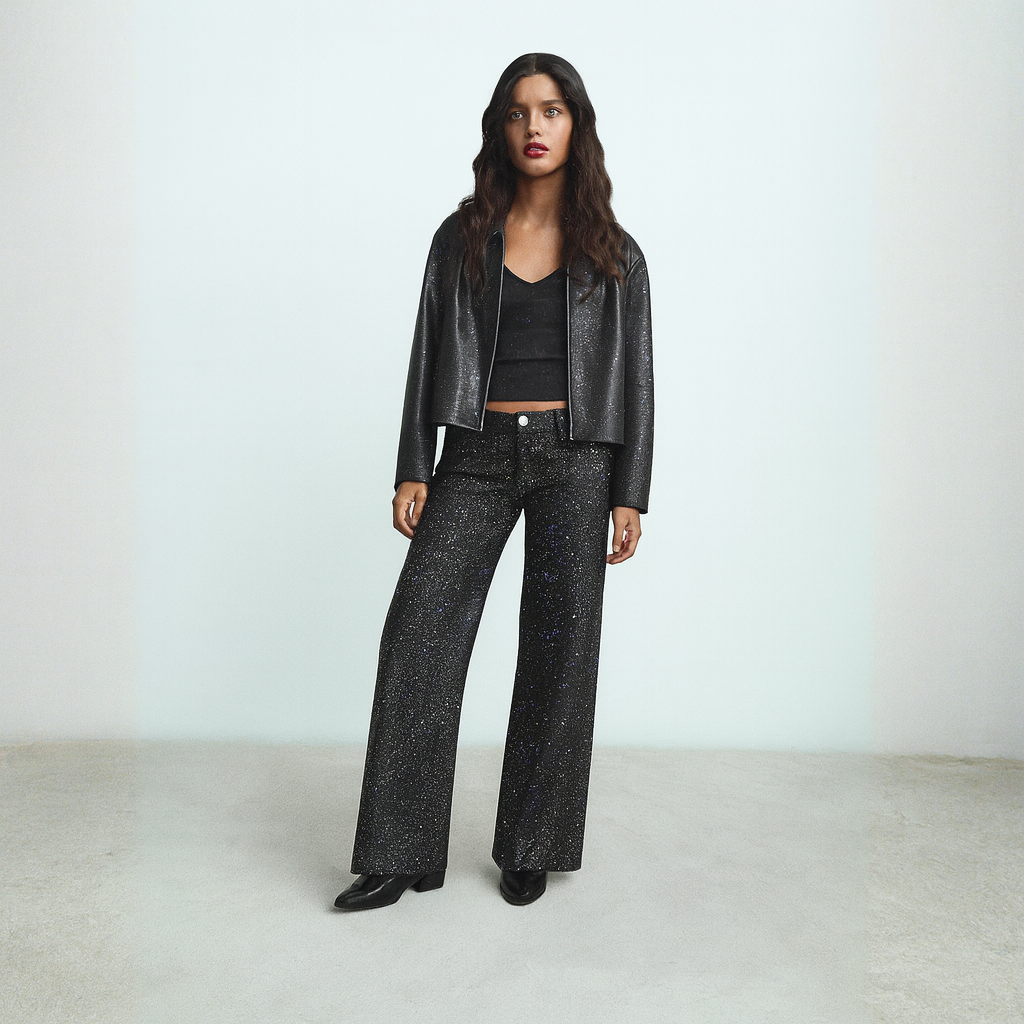 Flared Glitter Jeans